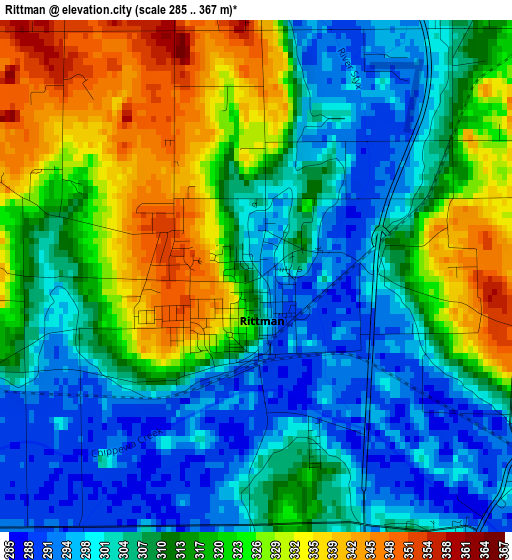 Rittman elevation map