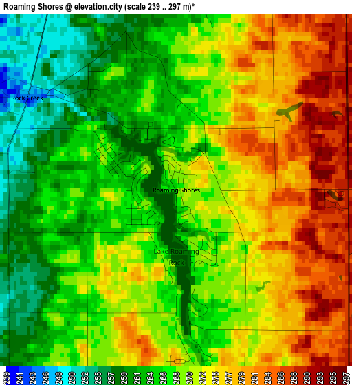 Roaming Shores elevation map