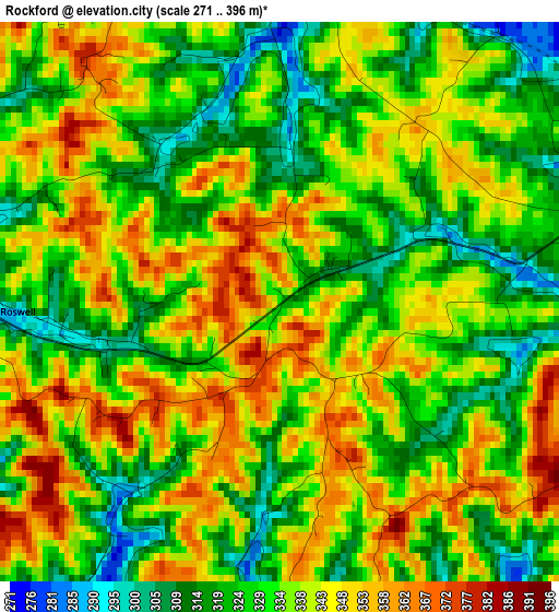 Rockford elevation map