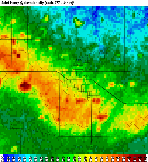 Saint Henry elevation map