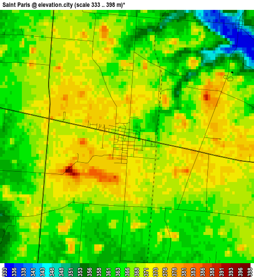 Saint Paris elevation map