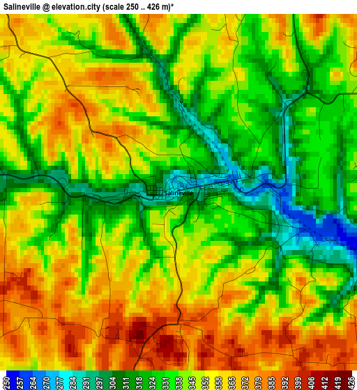 Salineville elevation map