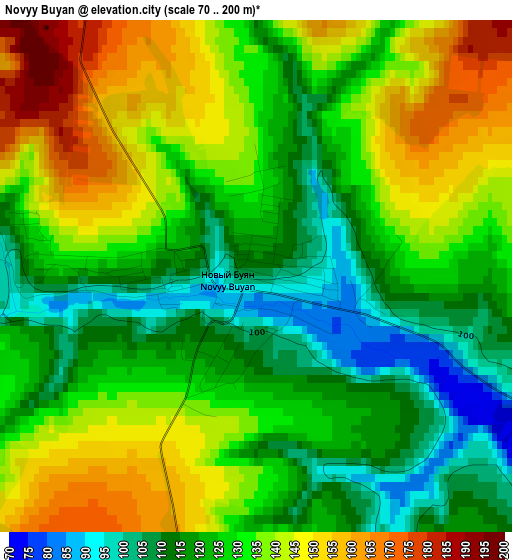 Novyy Buyan elevation map