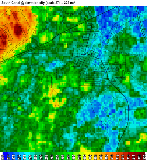 South Canal elevation map