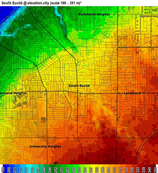 South Euclid elevation map