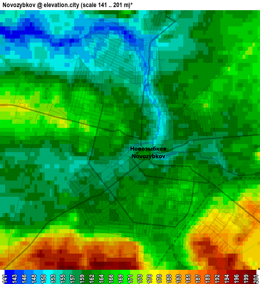 Novozybkov elevation map