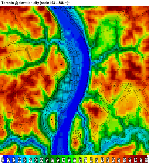 Toronto elevation map