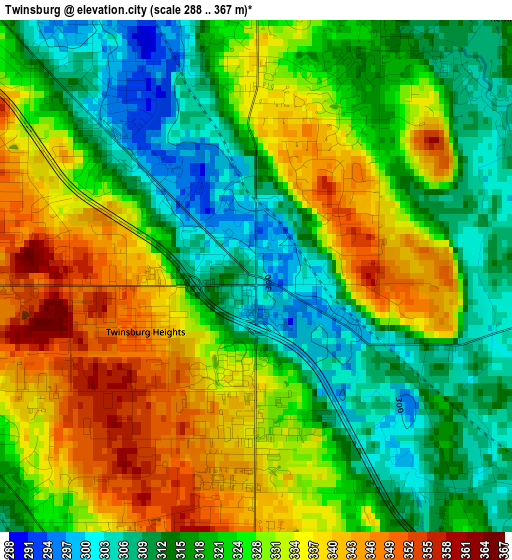 Twinsburg elevation map