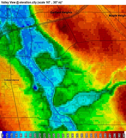 Valley View elevation map