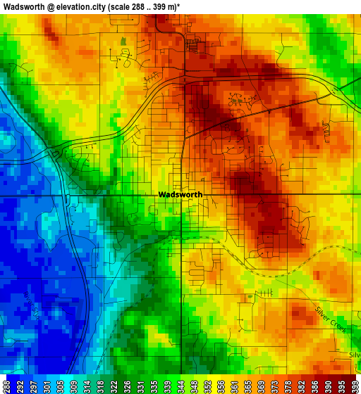 Wadsworth elevation map