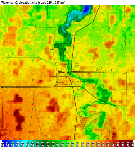 Wakeman elevation map