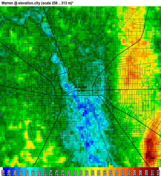 Warren elevation map