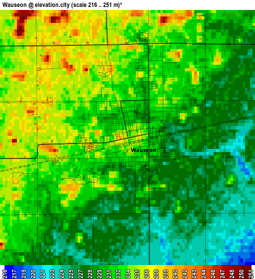 Wauseon elevation map