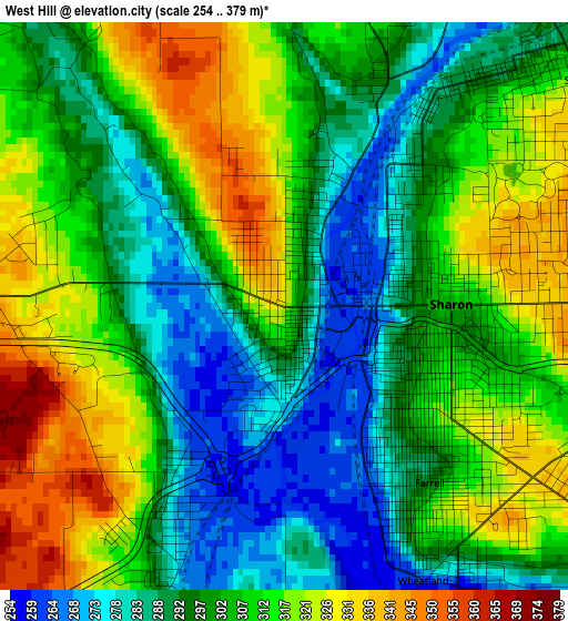 West Hill elevation map