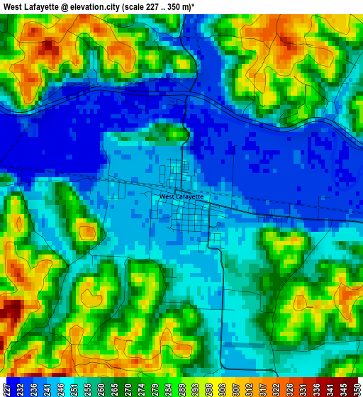 West Lafayette elevation map