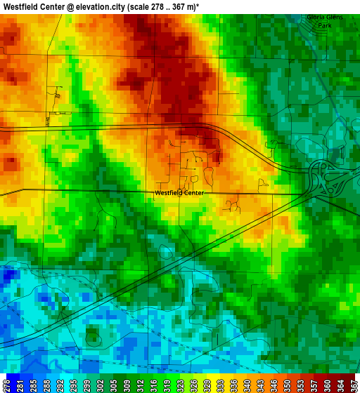 Westfield Center elevation map