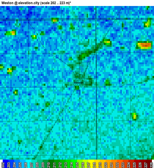 Weston elevation map