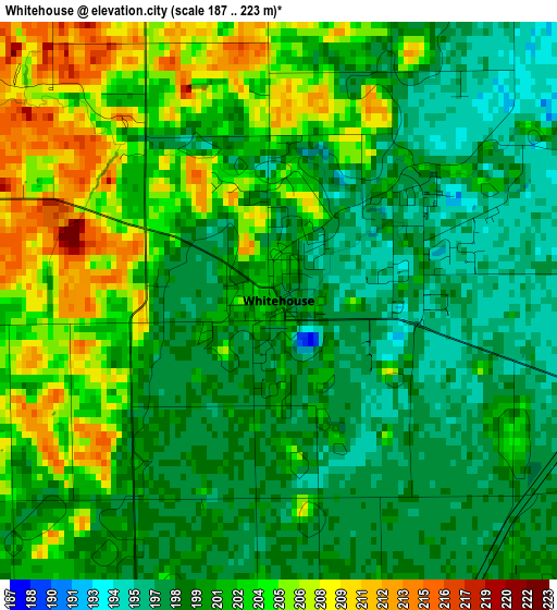 Whitehouse elevation map