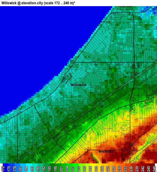 Willowick elevation map