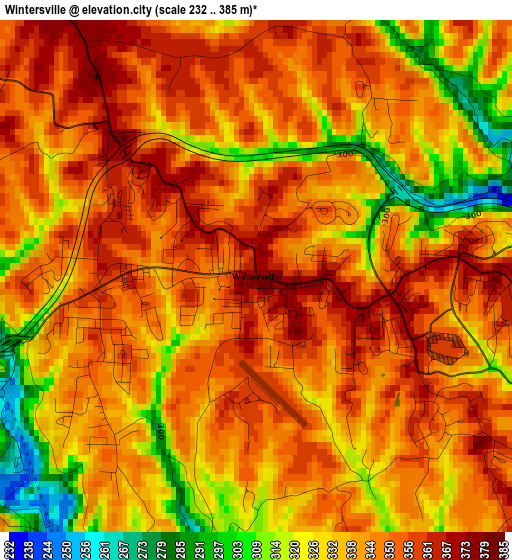 Wintersville elevation map