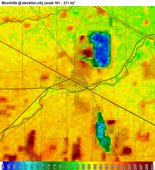 Woodville elevation map