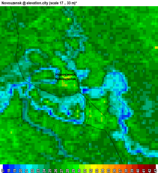 Novouzensk elevation map