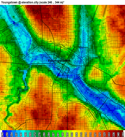 Youngstown elevation map
