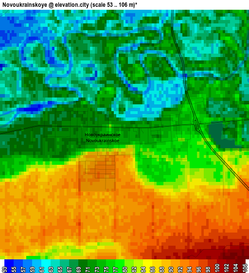 Novoukrainskoye elevation map