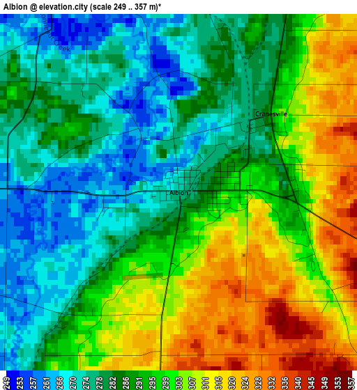 Albion elevation map