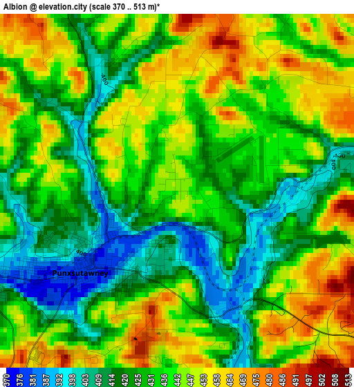 Albion elevation map