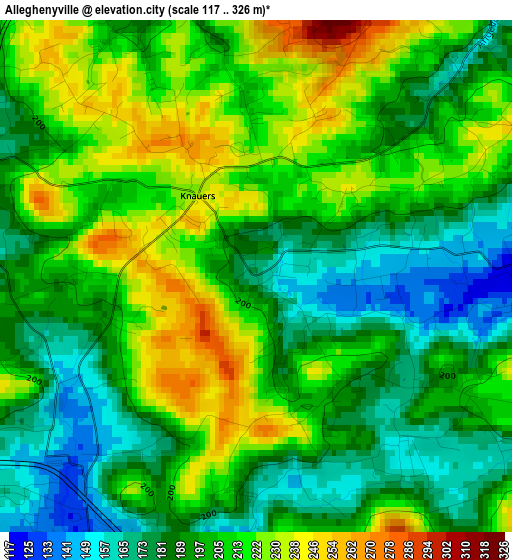 Alleghenyville elevation map