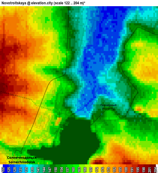 Novotroitskaya elevation map