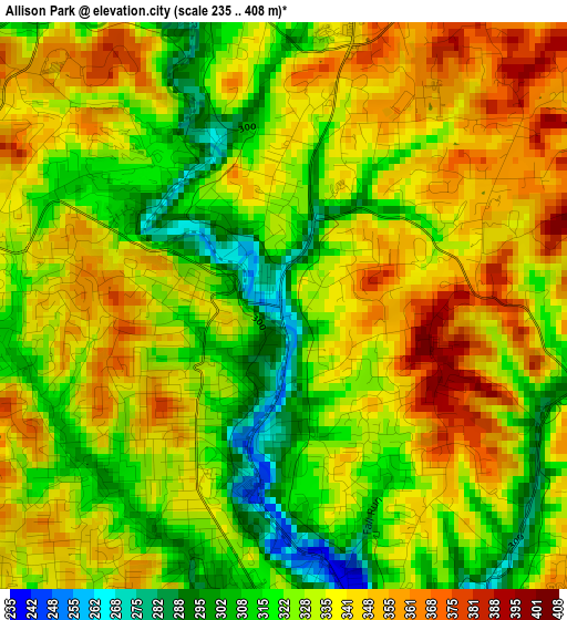 Allison Park elevation map