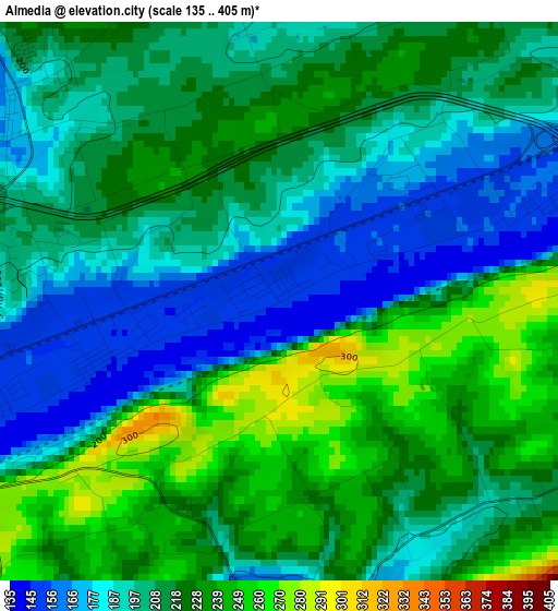 Almedia elevation map