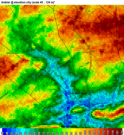 Ambler elevation map