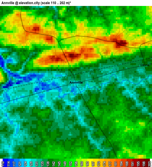 Annville elevation map