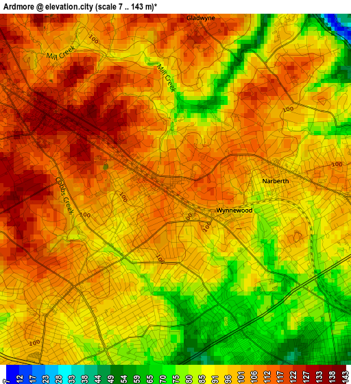 Ardmore elevation map