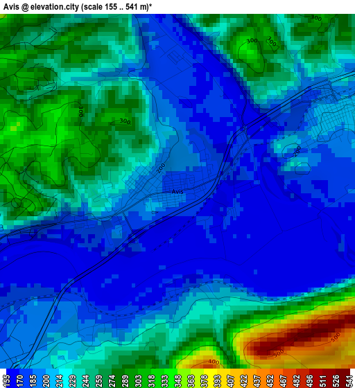 Avis elevation map