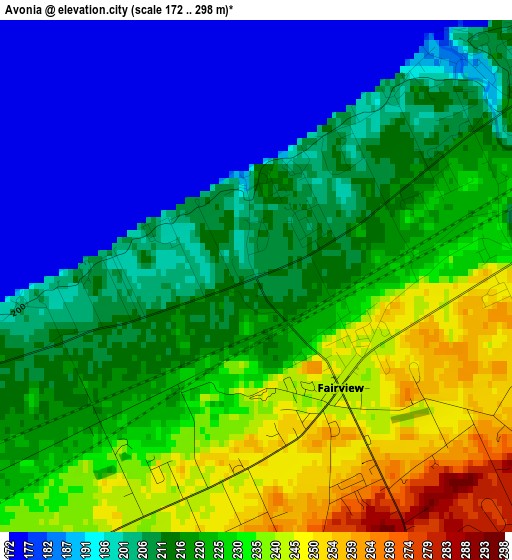 Avonia elevation map