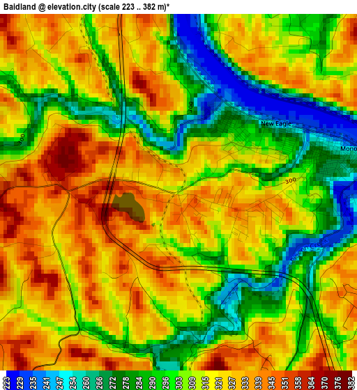 Baidland elevation map