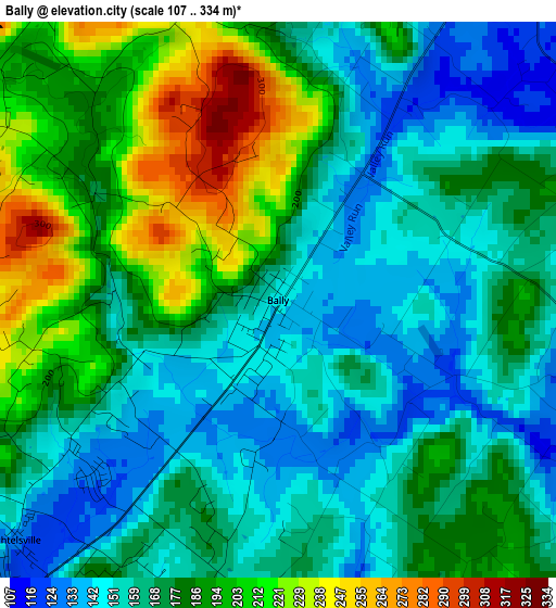 Bally elevation map