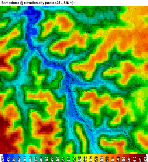 Barnesboro elevation map