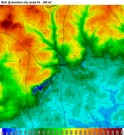 Bath elevation map