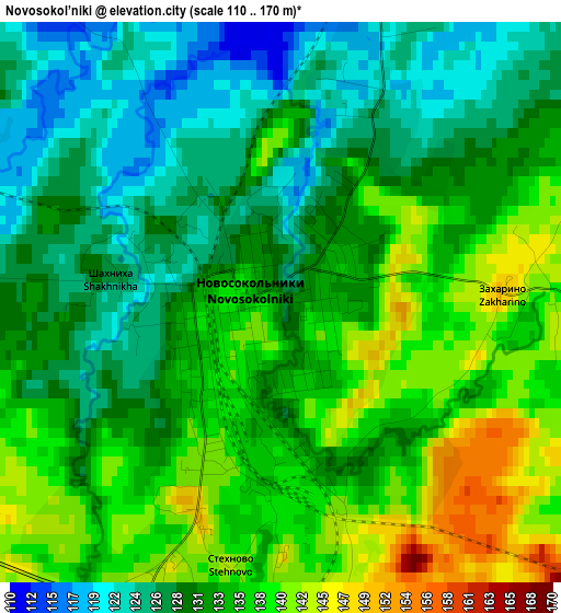 Novosokol’niki elevation map