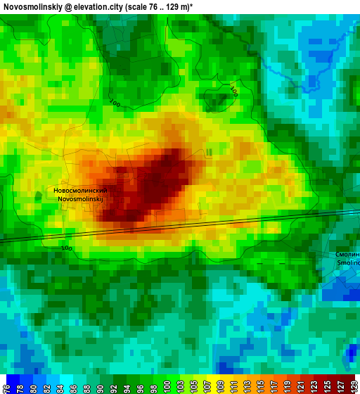 Novosmolinskiy elevation map