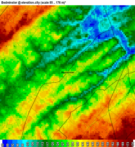 Bedminster elevation map