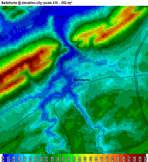 Bellefonte elevation map