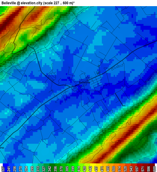 Belleville elevation map