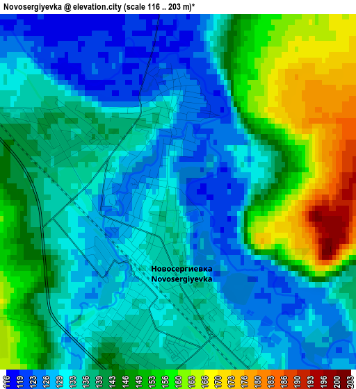 Novosergiyevka elevation map