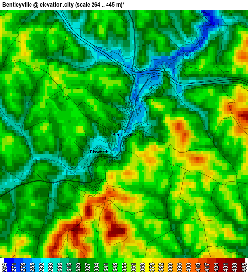 Bentleyville elevation map